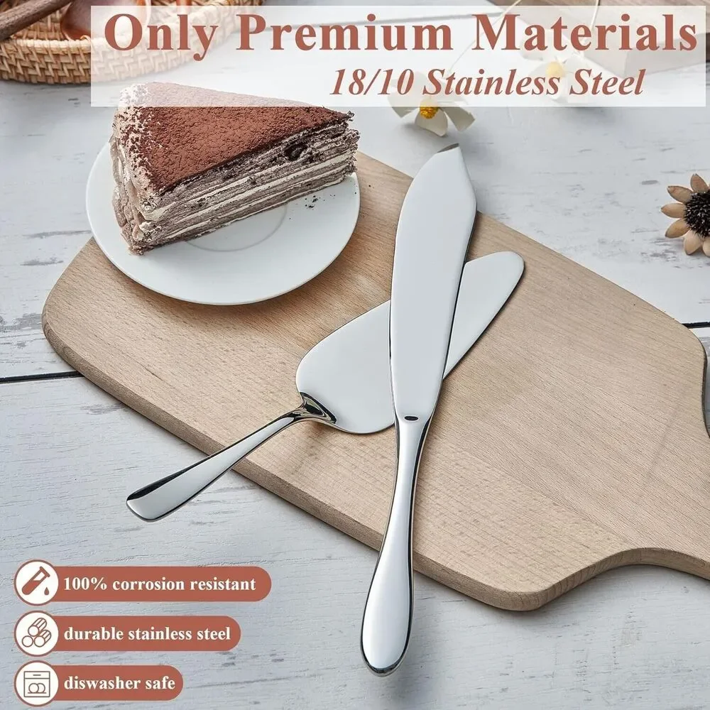 Cake Cutting Set for Wedding, Cake Knife and Server Set Classic Design Christmas